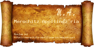 Merschitz Apollinária névjegykártya